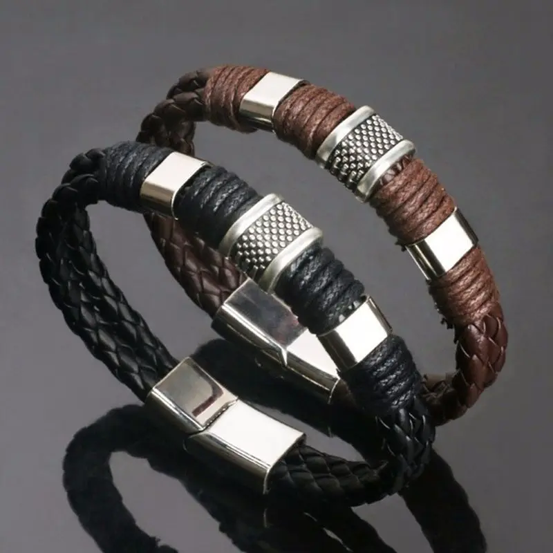 Bracelets cuir stylés et élégants pour hommes modernes