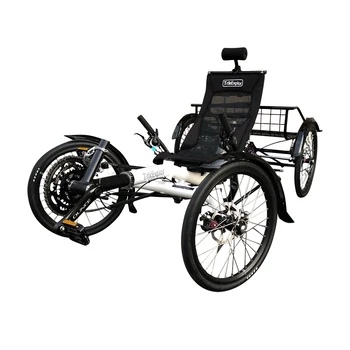 Comoda Bicicletta Reclinata Elettrica per Lunghi Viaggi con Motore Bafang 500W