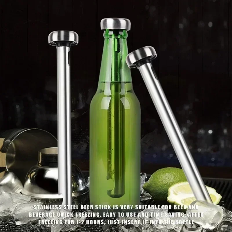 1pc Stainless Steel Beer Chiller Stick Portable Beverage Cooling Ice Cooler Kitchen Tools Party Supplies drink beer