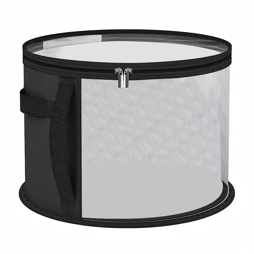 Round-Shape Hat Storage Bucket With Reinforced Base Hat Box Organizer Wear-Resistant Hat Organizer Hat Storage Organizer