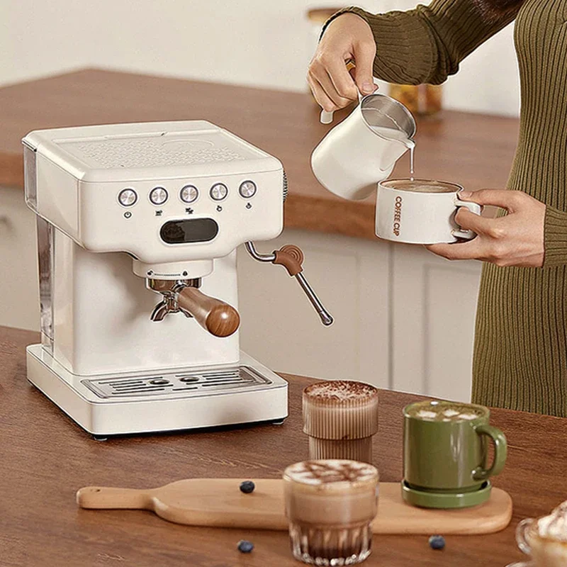 Máquina de café expreso con molinillo, cafetera espresso semiautomática de  20 bar con espumador de leche para uso comercial en barista en casa