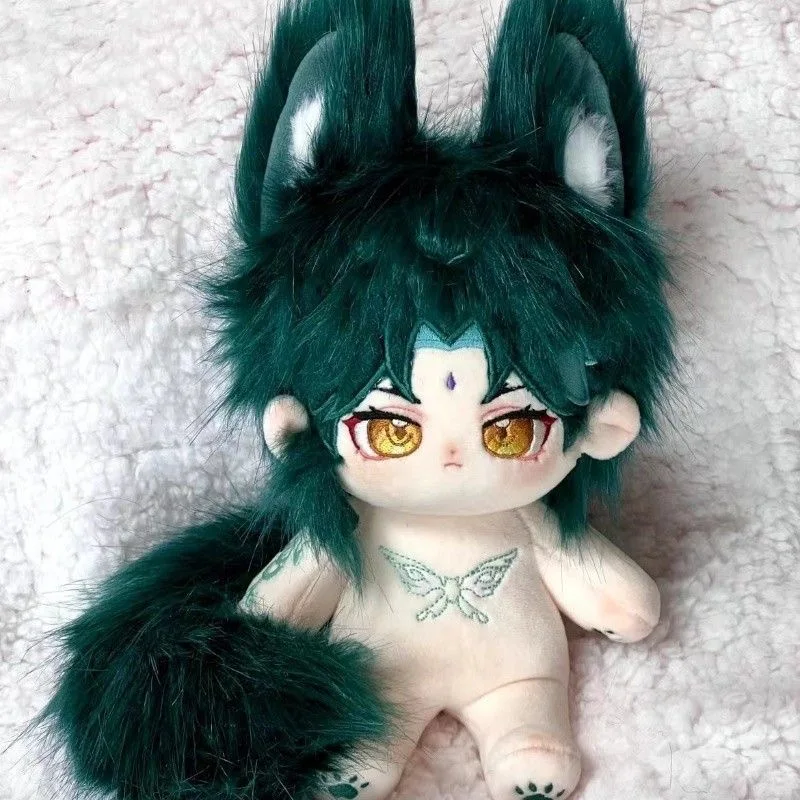 

Game Genshin Impact Xiao Cosplay Animal ears Tail Plush Doll Cotton Body 20cm Dress Up Clothes Outfit Stuffed Plushie Toy Gift