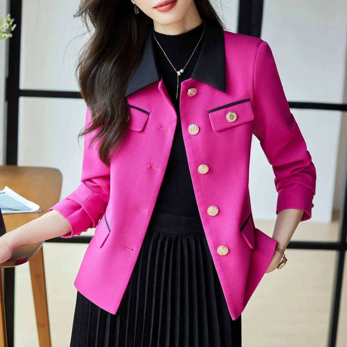 

Women Blazer Business Office Lady Work Suit Small Fragrant Jackets Slim Female Casual Top Korean Suit Coat Spring Autumn