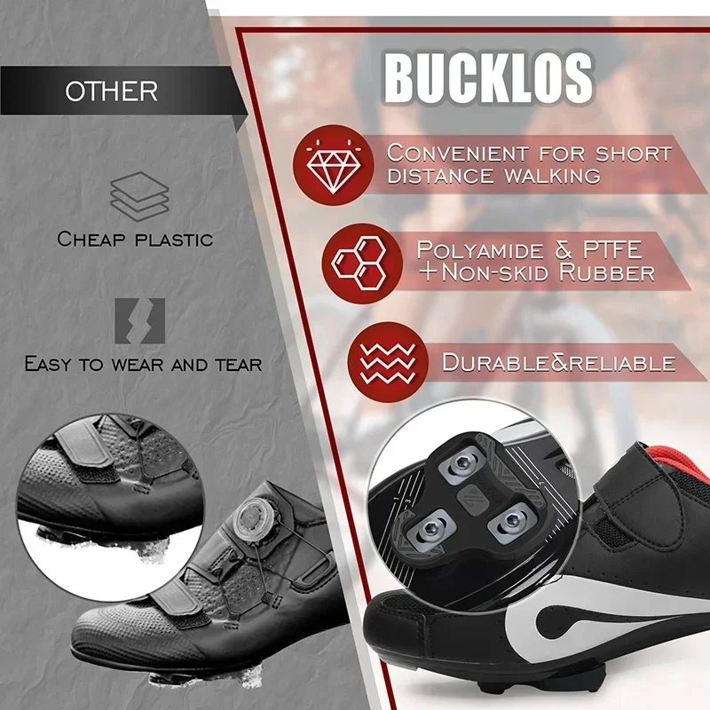 BUCKLOS Bike Cleats for LOOK KEO Road Bicycle Self-locking Pedal Cleat Anti Slip Cycling Shoes Cleats for KEO Bike Accessories 5
