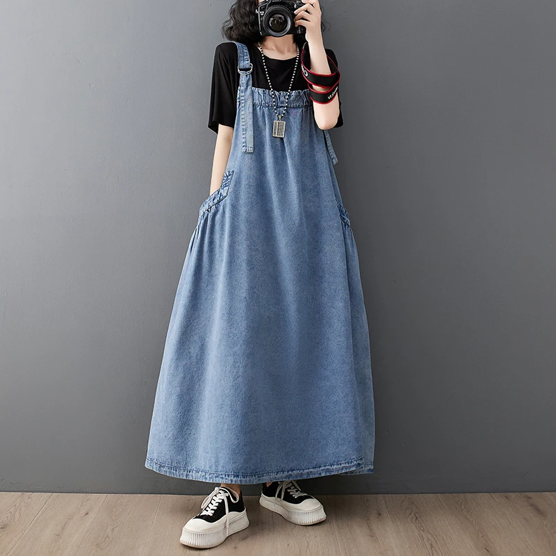 ZANZEA 여성용 스트랩 로브, 민소매 긴 원피스 휴일 탱크 선드레스, 우아한 캐주얼 루즈 V넥 플레인 맥시 원피스, 2024 여름