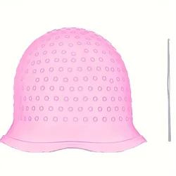 Hair Highlighting & Styling Essentials Kit with Reusable Cap and Gloves (Pink)