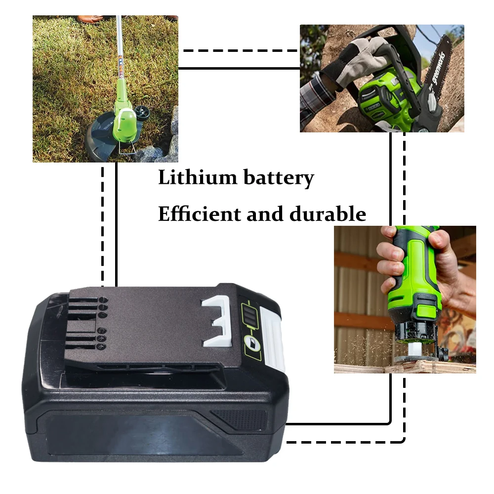 GreenWorks Batería de iones de litio de 24V 4.0Ah (batería original) y  cargador de batería de 24V (cargador original)