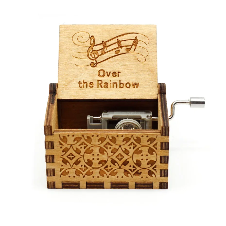 Theme Music Box Wooden Hand Cranked Queen Jurassic Park Neverland Casket caja musical Valentines Day Birthday Holiday Gifts