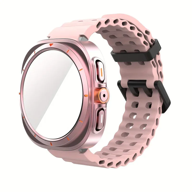 Premium Deluxe Watch Accessory Set - Ultra-Look Protective Case with HD Tempered Glass and Breathable Strap