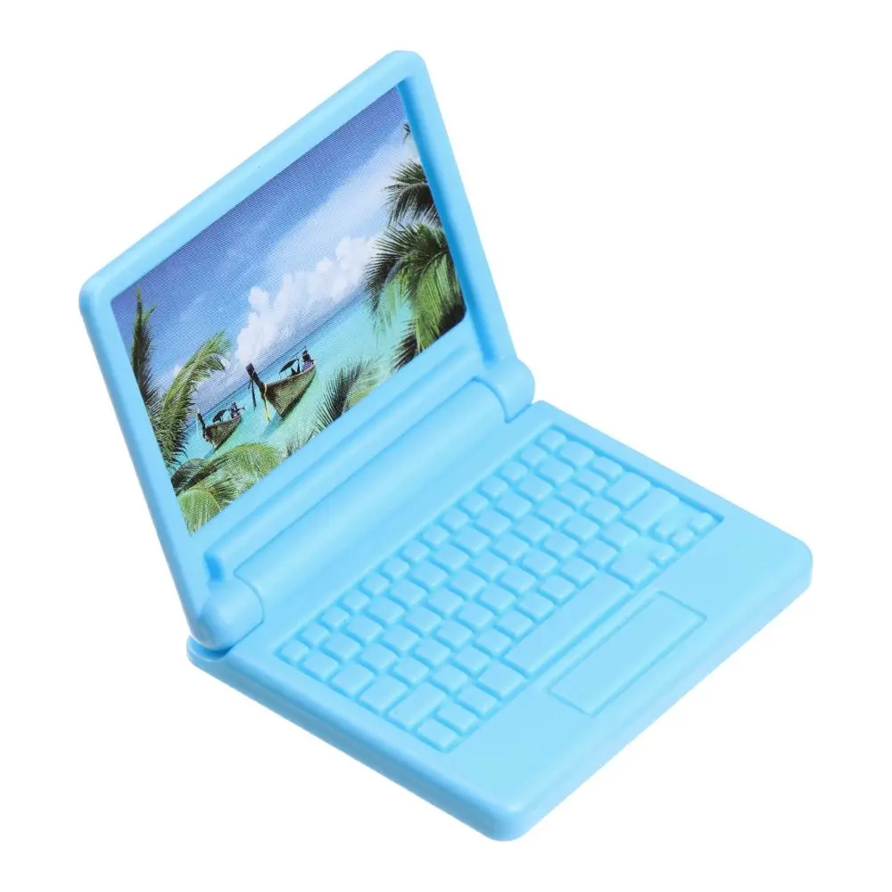 Dobrável Mini Boneca Laptop, Notebook, Computador, Brinquedo Do Escritório, Moda Imitação, Dollhouse Acessórios