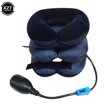 Masajeador de cuello de 3 capas de aire inflable, soporte de tracción para cuello Cervical, alivio del dolor, almohada para cuello, soporte de estiramiento de cuello 1