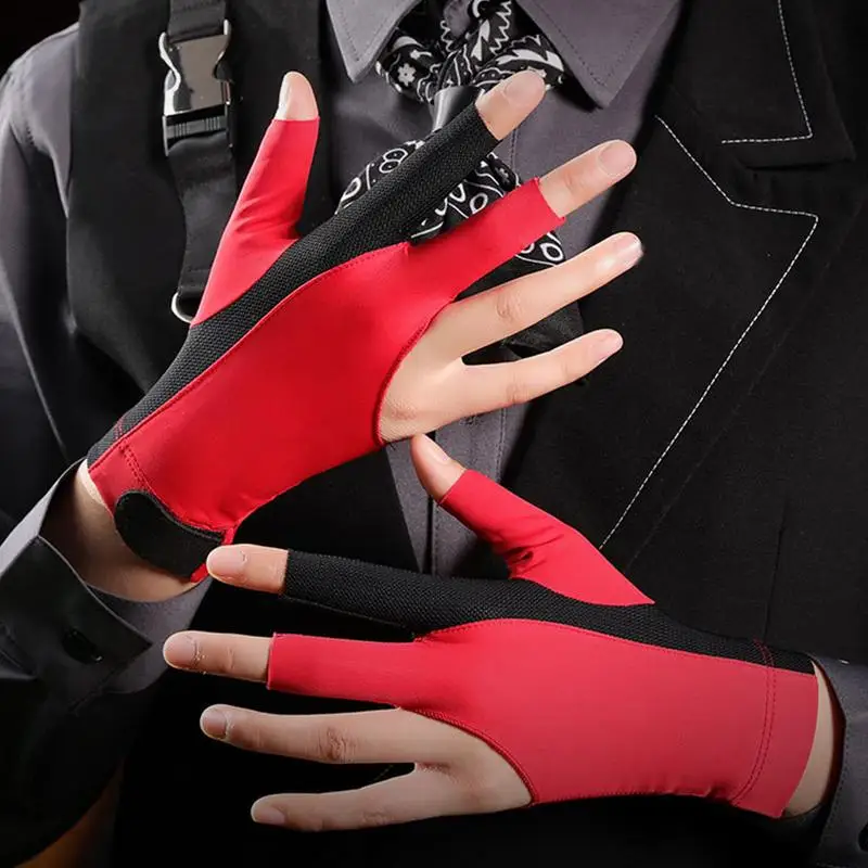 Professional Billiard Gloves 3-Finger Billiard Non-Slip Breathable Single Gloves Elastic Cue Quick Dry Professional