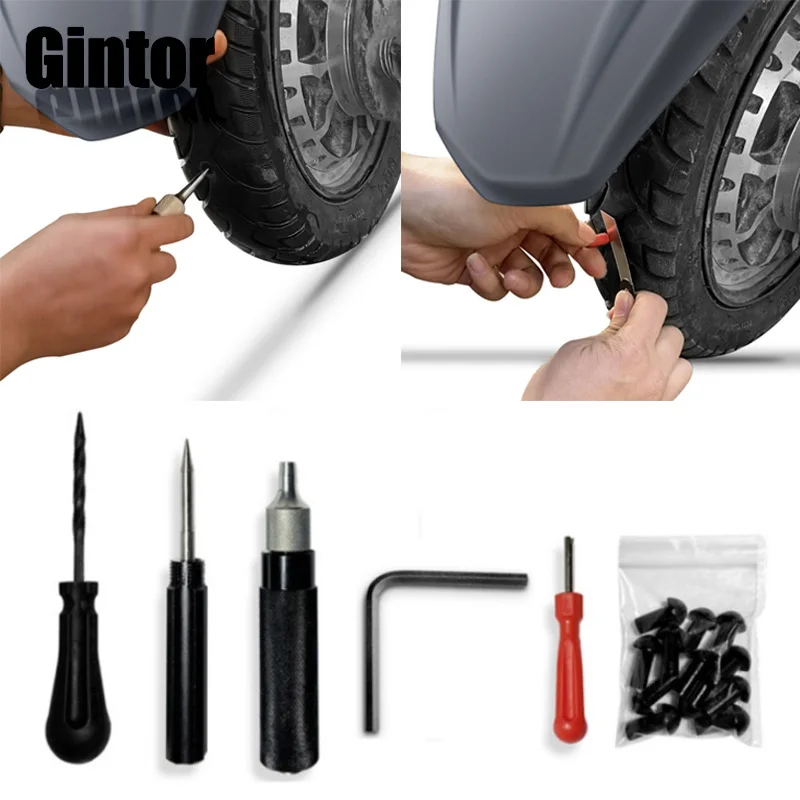Car Motorcycle Tire Repair Plugger Tools Set Tire Wheel Repair Kit