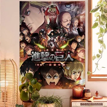 Tapisserie japonaise de l'anime A-Attack on Titan, 1 pièce, décor bohème pour salon, maison et dortoir 1