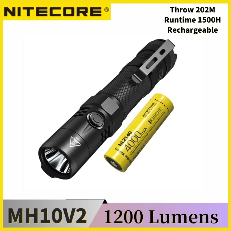 Оригинальный фонарик NITECORE MH10 V2, 100% лм, USB, с аккумулятором 1200