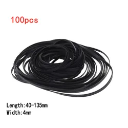 Assorted Flat Rubber Belts for Cassette Tape Machines and Recorders (4mm 100pcs)