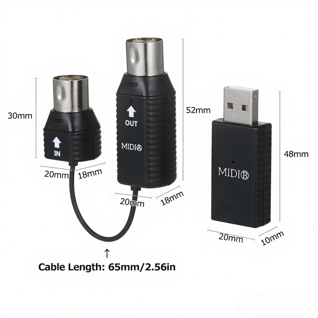 M-VAVE MS1 Mini Wireless Transmission System MIDI System MIDI Wireless Adapter Plug and Play Support for Devices with Inter
