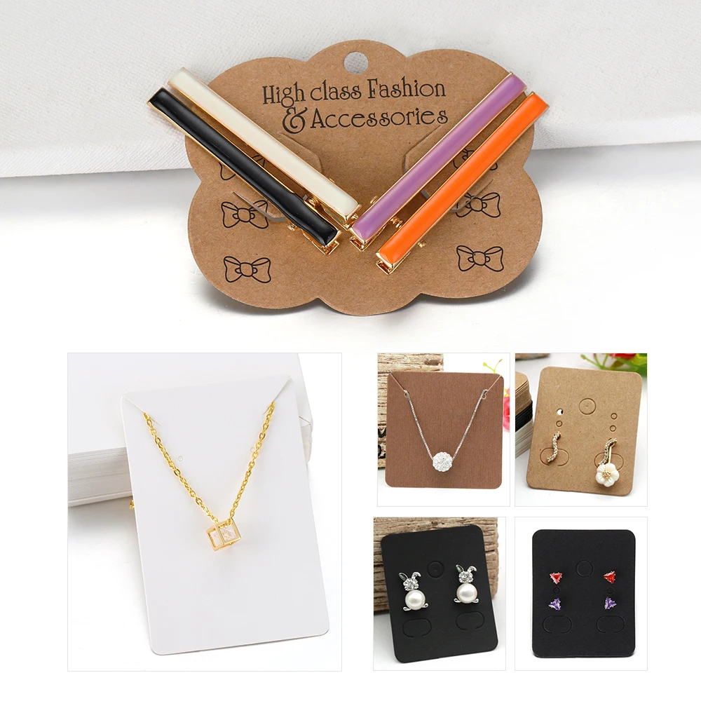 50pcs/lot Paper Display Cards Earrings Necklaces Storage