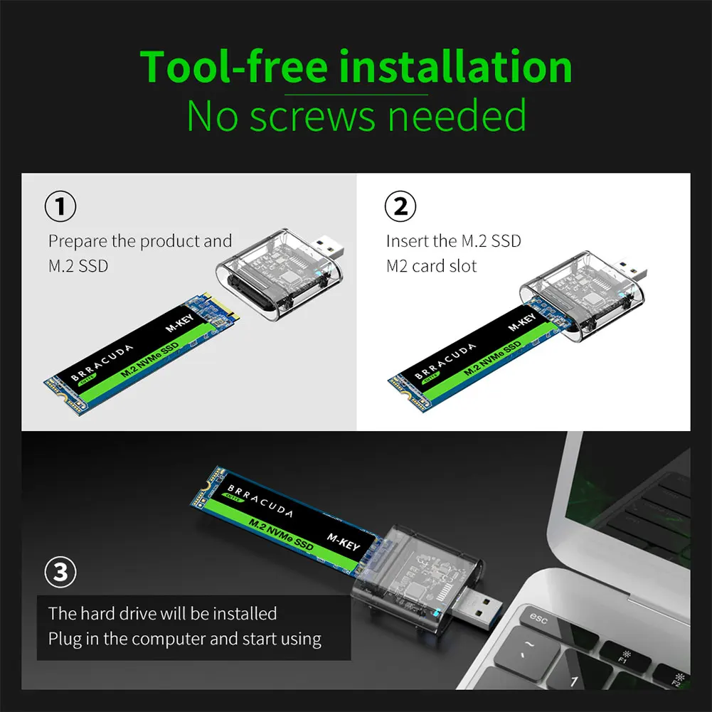 para SATA M.2 NGFF SSD 2242 2260 2280 Adaptador de Cartão