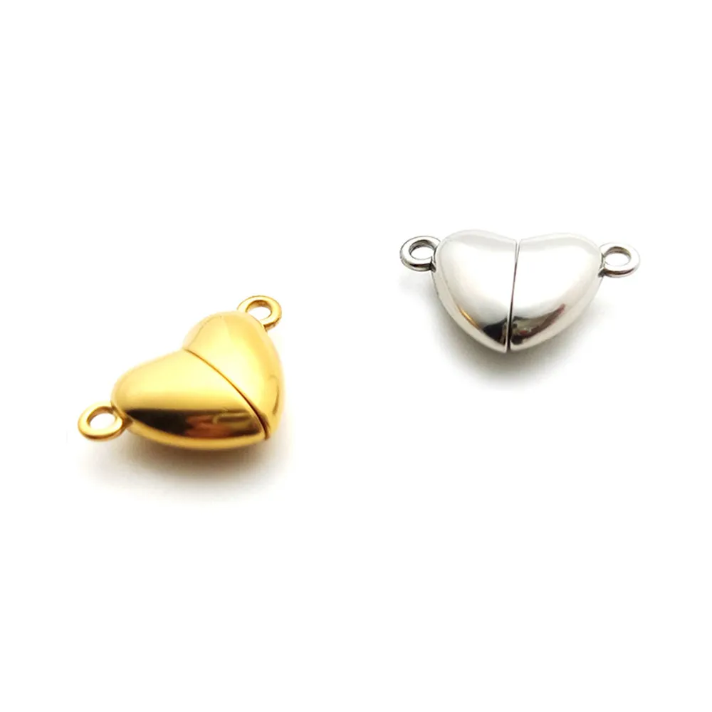 

5Pcs/lot Stainless Steel Heart Magnet Clasps For Jewelry DIY Making Heart Buckle Magnet Connector Accessories