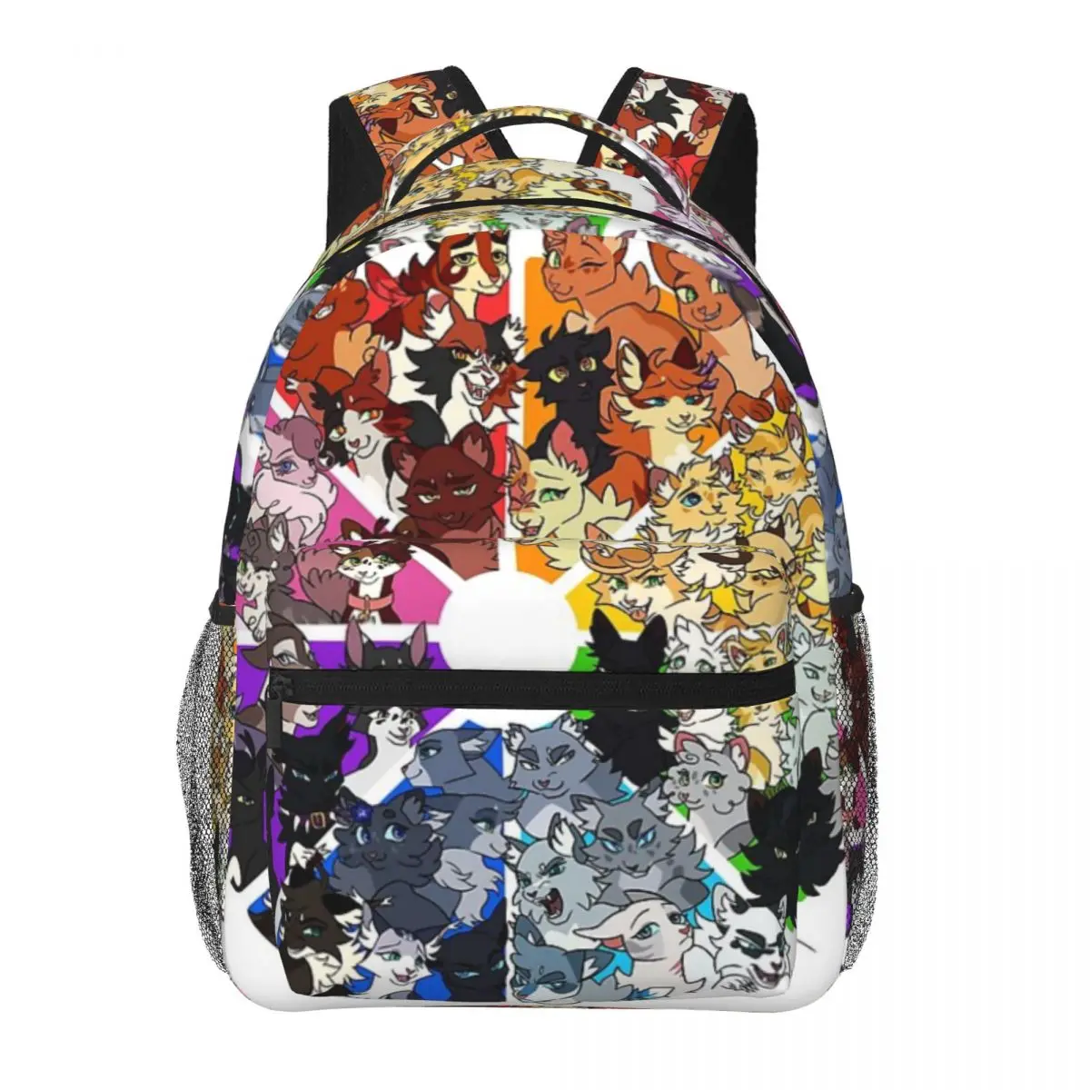Warrior Cats Color Wheel New Fashion High Capacity Waterproof College Backpack Trendy Laptop Travel Book Bag 6