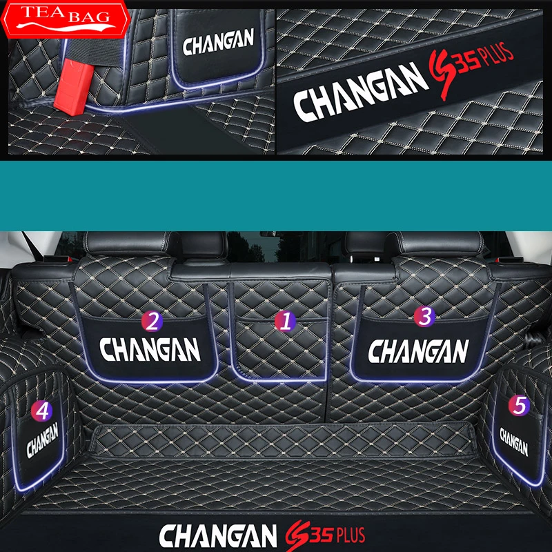  Tapis De Coffre pour Changan pour CS35 Plus 2018-2020 Couverture  Complète Tapis De Coffre De Voiture Pièces Automobiles Style Tapis  Protection Intérieur Tapis Coffre Voiture (Couleur : Tout Noir)