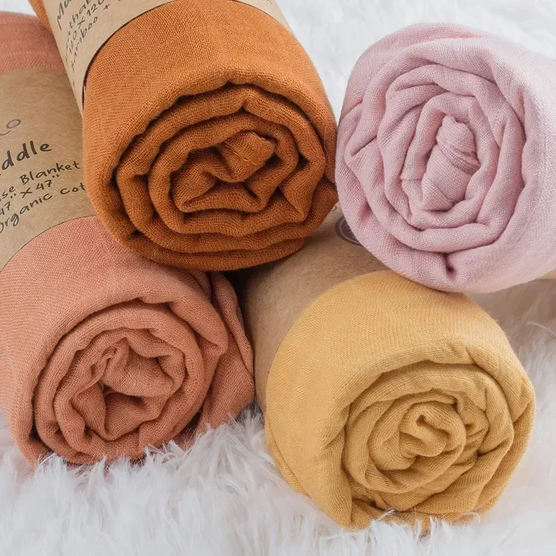 

Muslin 70% Bamboo Baby Blanket 120*120cm Soft Newborn Blankets 2 Layers Bath Gauze Infant Swaddle Wrap Sleepsack Stroller Cover