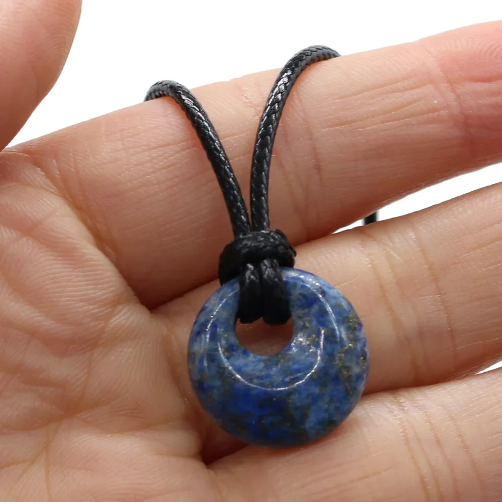 10PCS Wholesale Fashion Natural Stone Unakite Malachite Sodalite Beads Macroporous beads Round Pendant Necklace Jewelry Gift