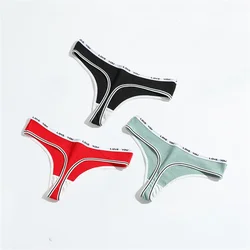 3 - Pack Ribbed Cotton G - String Women's LOVE YOU Bikini Bottoms in European Sizes S - XL for XL (Black Red Green)