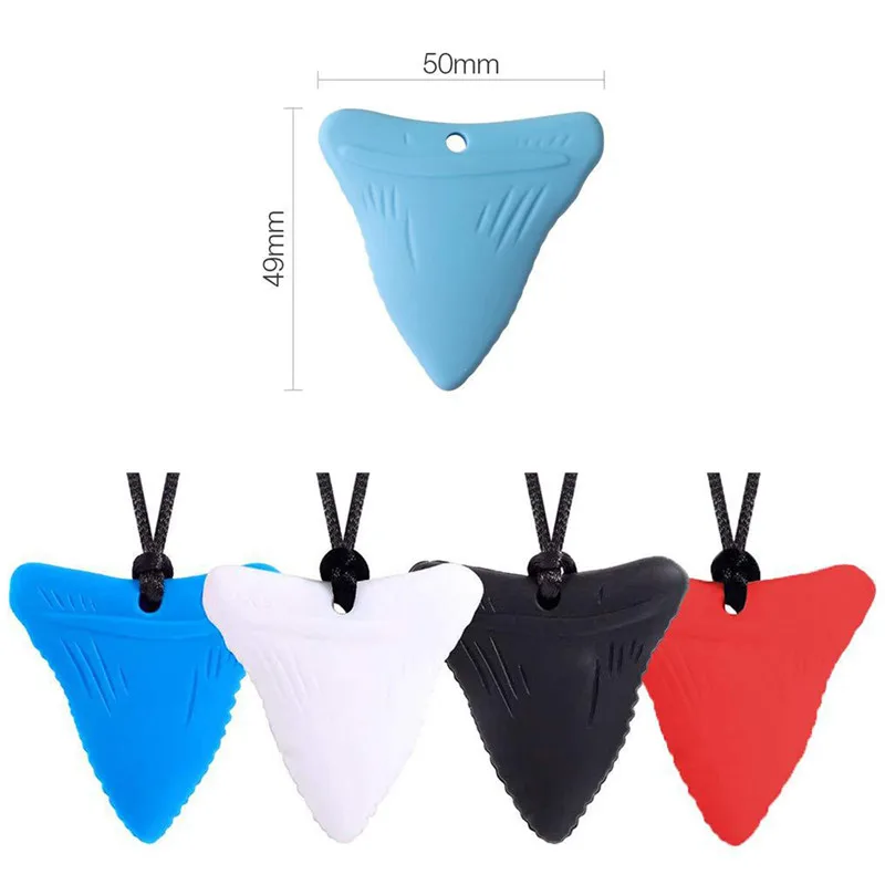 1 Pcs Sensory Chew Necklace Cartoon Chewy Kids Silicone Triangle Fangs Toys Silicone Teeth for Children with Autism Accessories 6