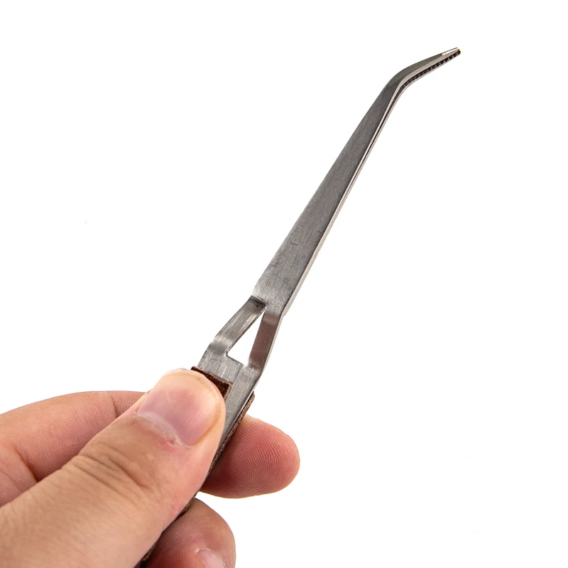 1Pc Stainless Steel Cross Locking Lock Tweezers Self-Locking Jewelry Soldering Craft Repair Hand Tool Corrosion Resistant tweezer tool soldering tweezers