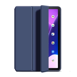 Premium Tri - Fold PU Leather Smart Case for Xiaoxin Pad 2022 (Navy Blue)
