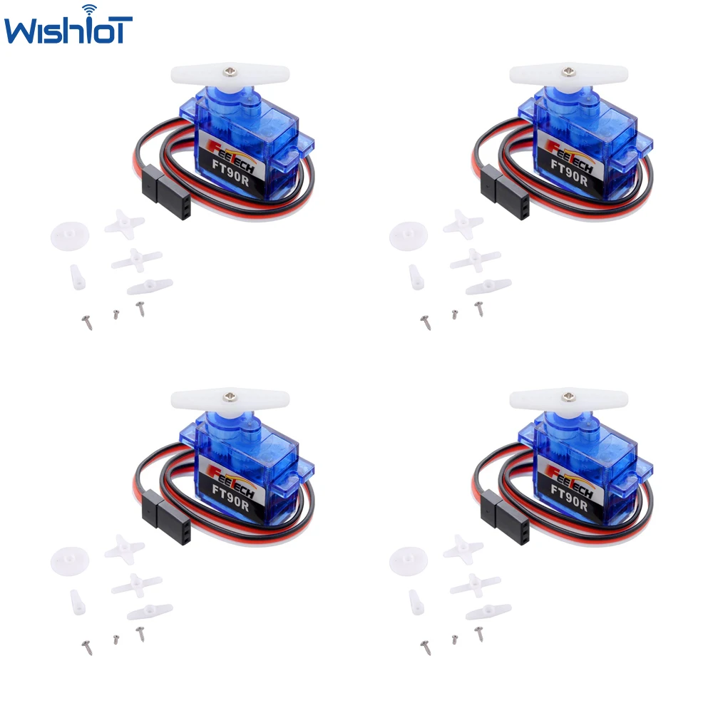 

4PC 360 Degree Continuous Rotation Digital Servo 9G 1.5kg Mini Servo for Arduino Microbit RC Helicopter Smart Car Boat DIY Robot