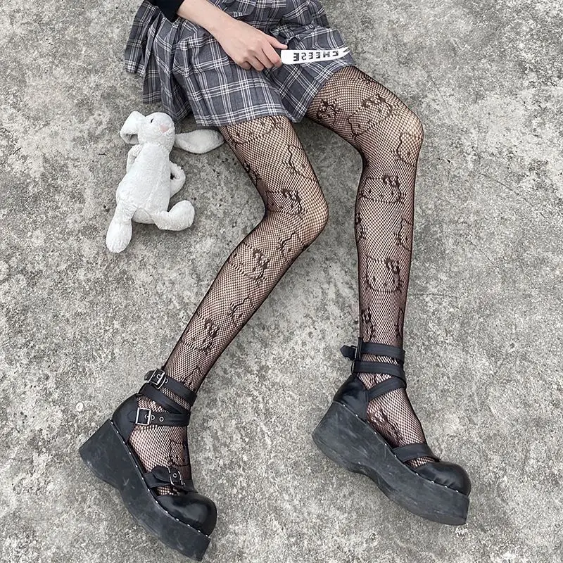 

Kawaii Sanrio Fishnet Stockings Hello Kittys Kuromi Accessories Cute Beauty Cartoon Anime Thin Jk Socks Toys for Girls Gift