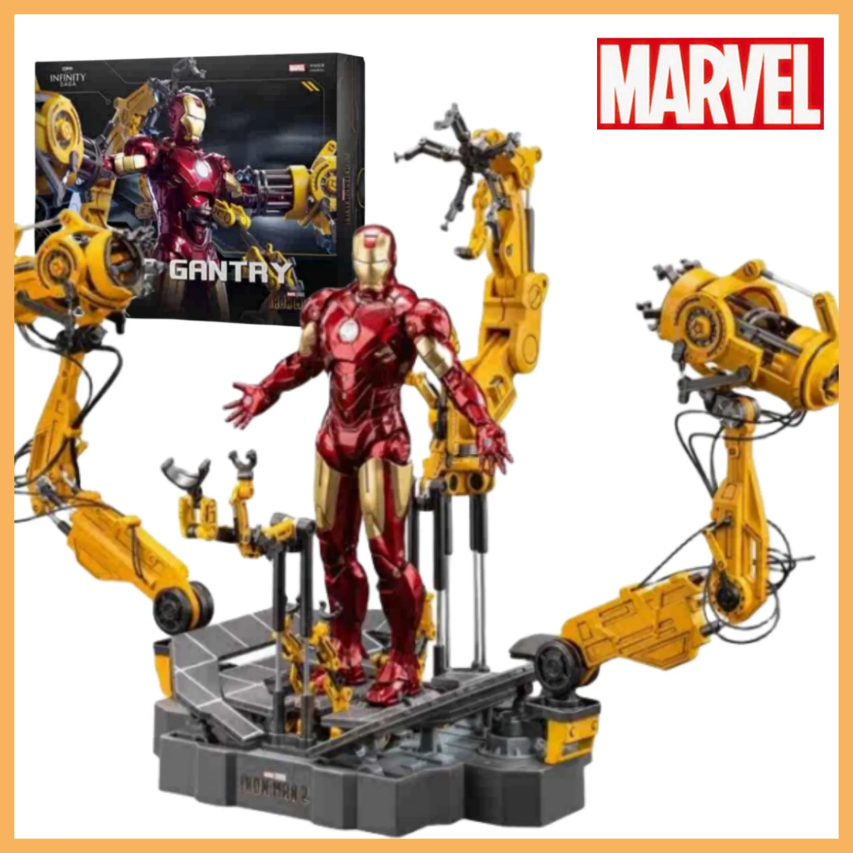 

In Stock Marvel Zd Iron Man Mk4 With Suit-up Gantry Original 1/10 Tony Stark Model Action Figure Collectible Toys Xmas Gift