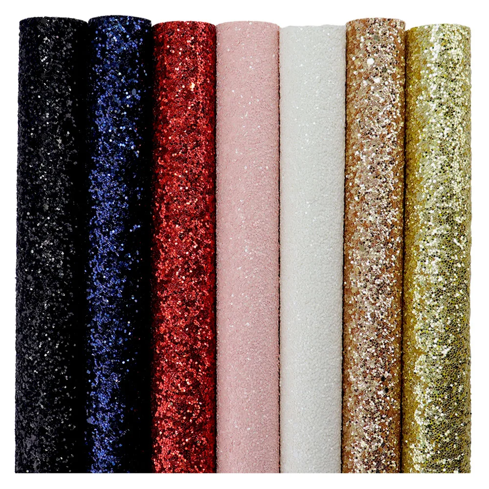 Solid Glitters Fabric Faux Leather for Bows Earring DIY Material F0013