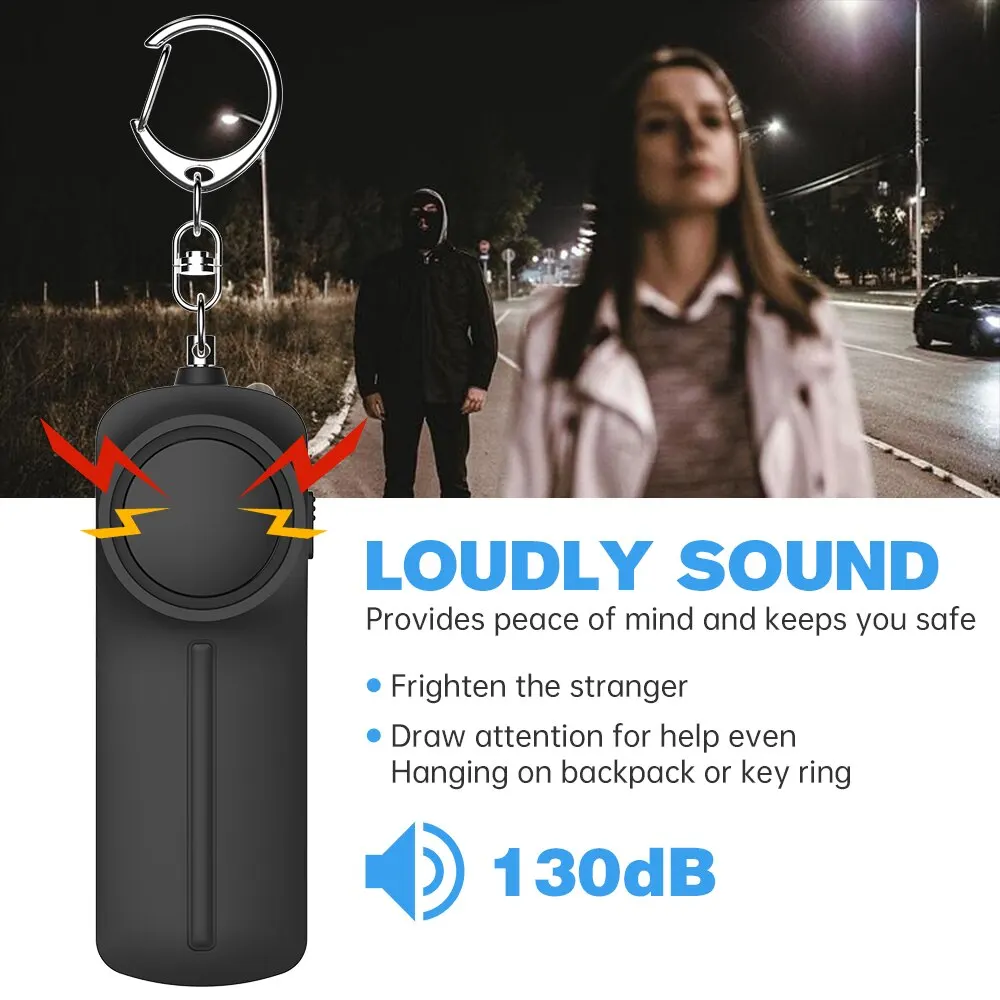 Portable Personal Safety Alarm - 130dB Loud Keychain for Emergency Self-Defense