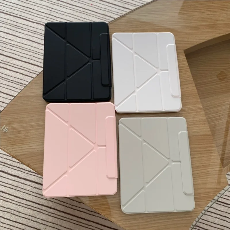 Magnetic Solid Color Multi-Fold Stand Tablet Case Cover