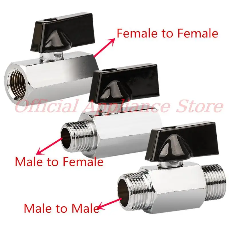 

1/8" 1/4" 3/8" 1/2" Threaded Mini Brass Ball Valve BSP Male To Female F-F M-M Air Compressor Valves Water Gas Oil Shut Off Valve