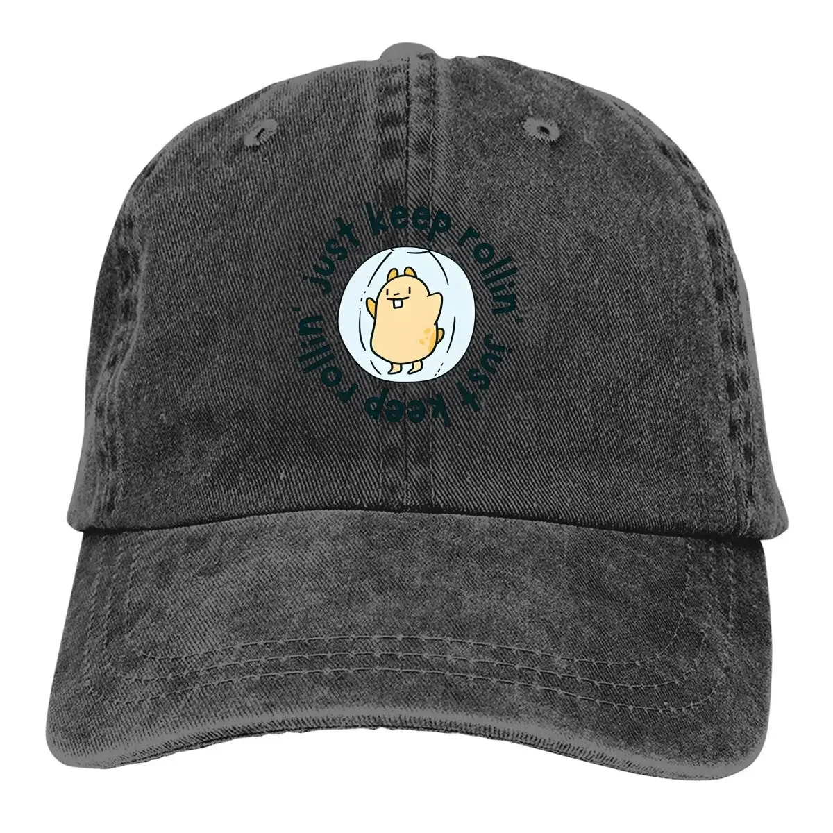 

Pure Color Cowboy Hats Keep Rollin Women's Hat Sun Visor Baseball Caps Sad Hamster Peaked Trucker Dad Hat