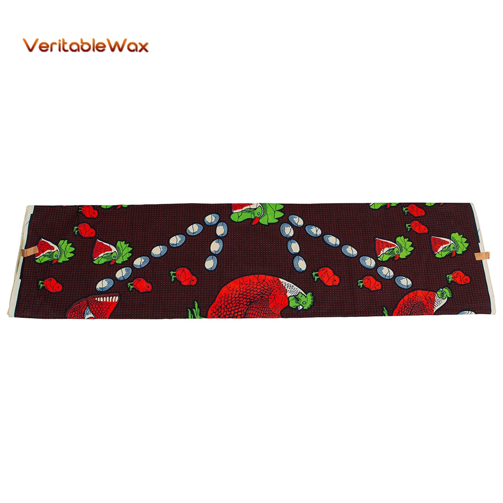 

African Fabric High Quality 6 Yards 3 Yards Red Black Color Wax Print Ankara Fabric Cotton Fabric for Sewing Dress 24FS1486