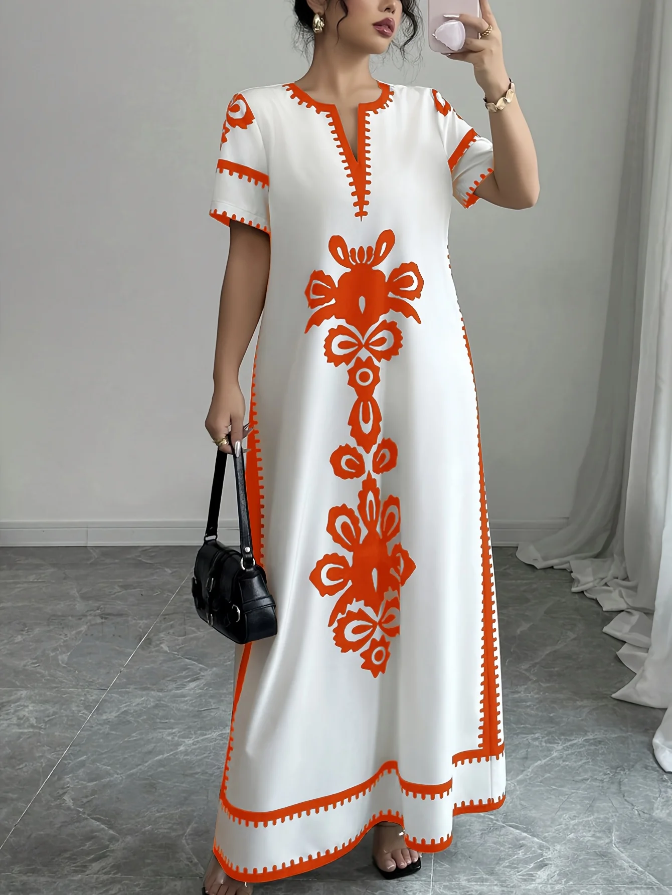 plus Size Elegant Classic Color Block Dress