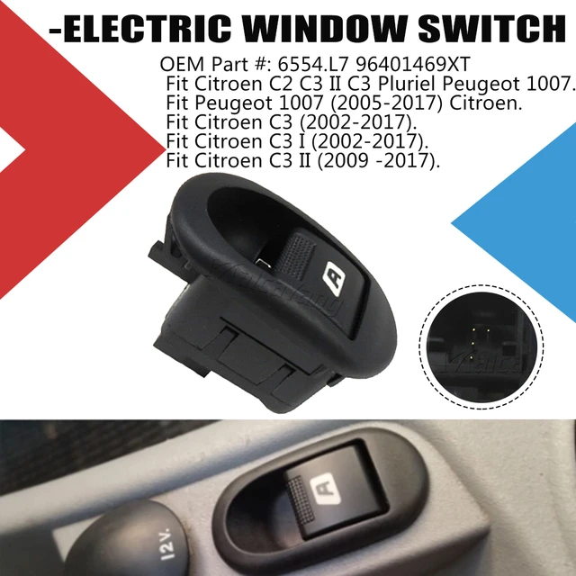 Für Citroen C2 C3 Peugeot 1007 Elektrische Fensterheber Schalter Heber  Taste Auto Zubehör 96401469XT 6554.L7 6554 L7 6554L7 - AliExpress