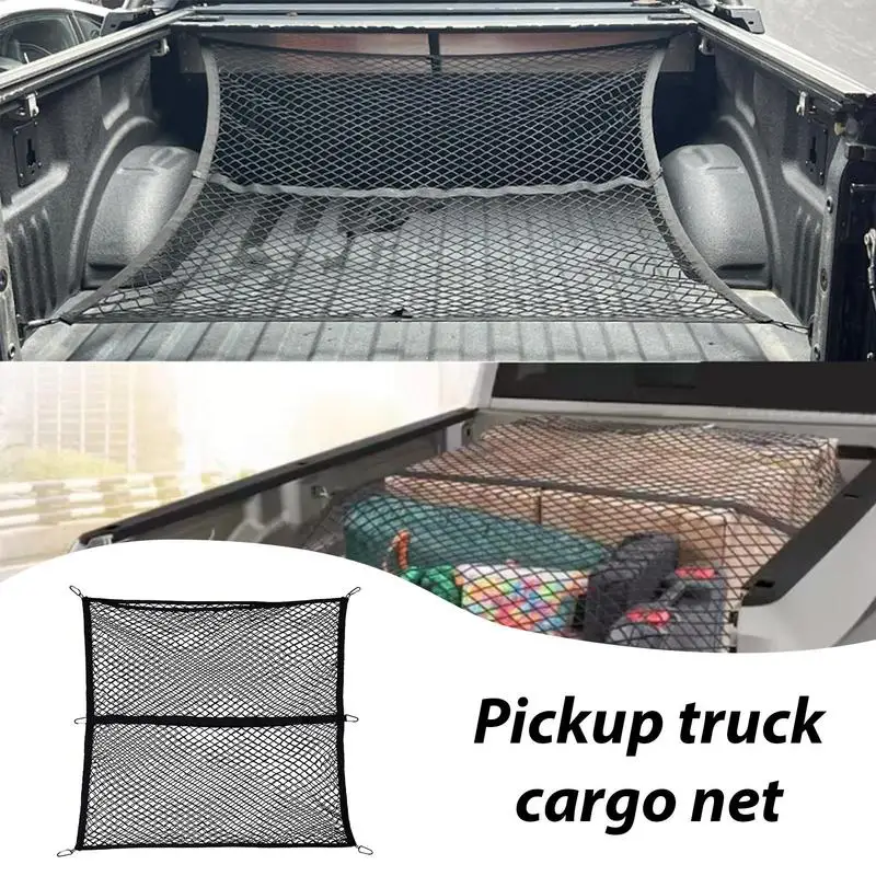 

Universal Car Trunk Net Heavy Duty Truck Bed Net New Elastic Luggage Net Cargo Organizer Stretchable Nylon Mesh Trunk Nets