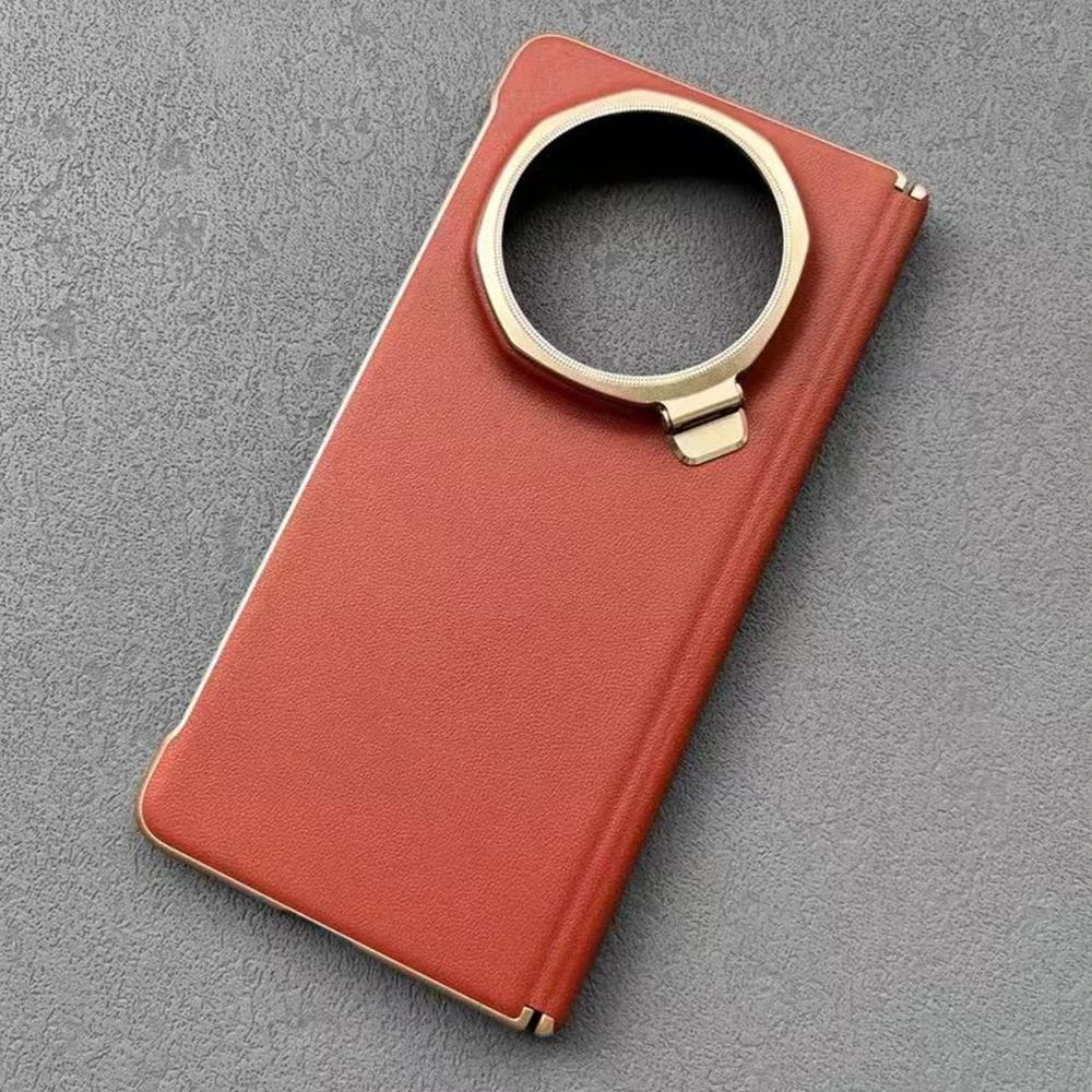 Luxury Leather Slim Shockproof Phone Case with Kickstand