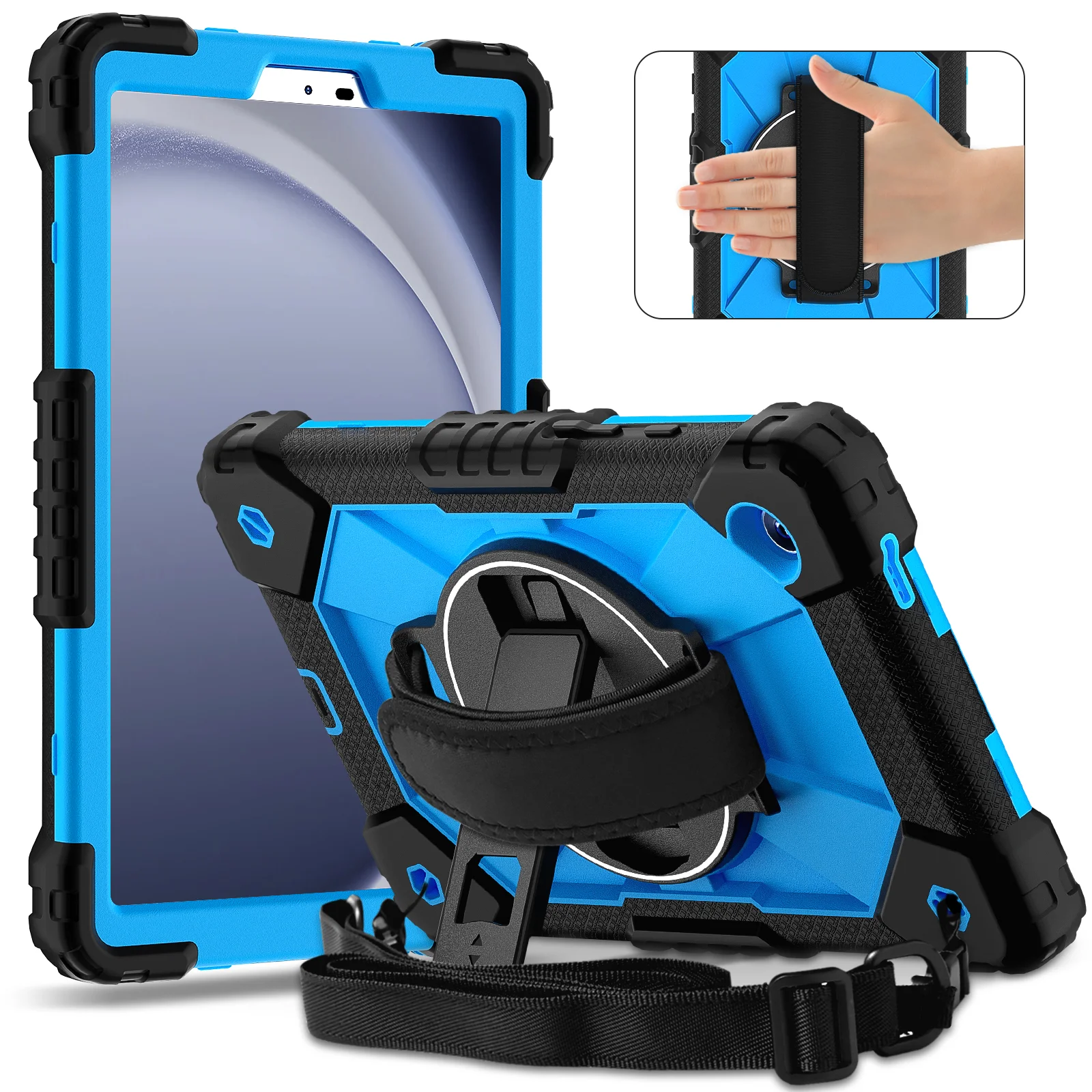 360-Degree Rotating Kids Tablet Case with Shoulder Strap