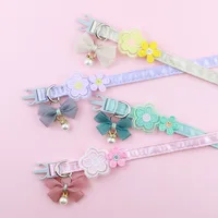 Pet Cat Collars INS Princess Style Lace Embroidery Bow Cat Collar with Cute Flower Decoration for Cats and Puppies Pet Products 2