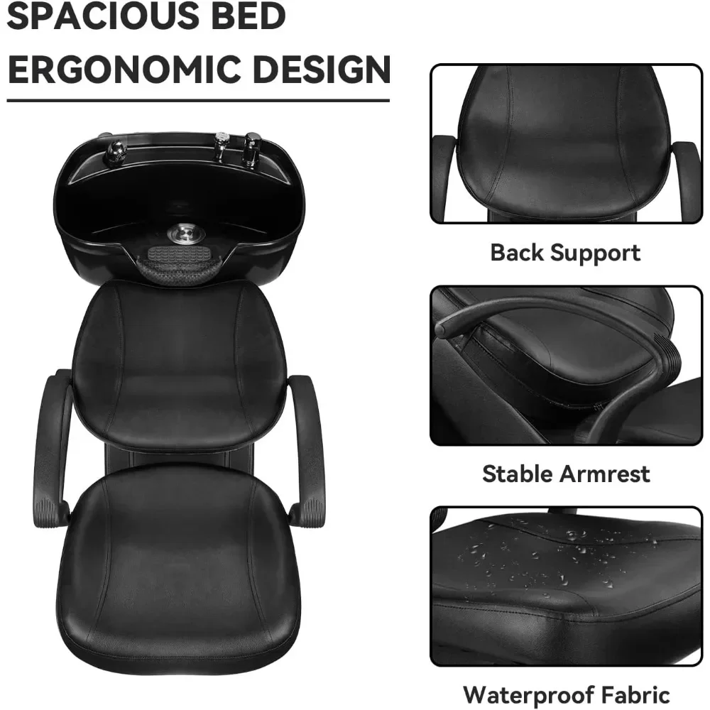 Description Picture 6 of itemShampoo Barber Backwash Chair, ABS Plastic Shampoo Bowl Sink Chair for Spa Beauty Salon (Black)