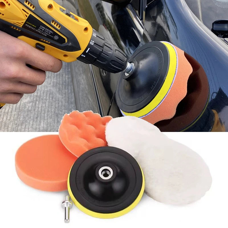 Car Polishing Disc Sponge Pads Kit 6Pcs 4 Inch Auto Detailing Waxing Polish Machine ering Sponge Remove Scratches Wax Pads