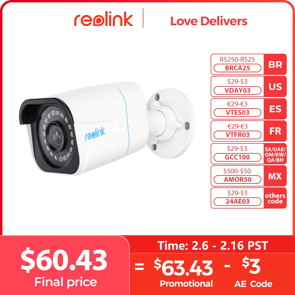 Reolink 4K Poe Ip Camera 8Mp Outdoor Night Vision Bullet Security Cam Smart Person/Vehicle Detection Telecamere Di Sorveglianza P331